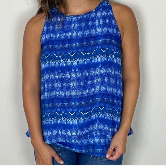 Zac & Rachel Layered Sleeveless Blouse Blue Size S - Picture 9 of 9